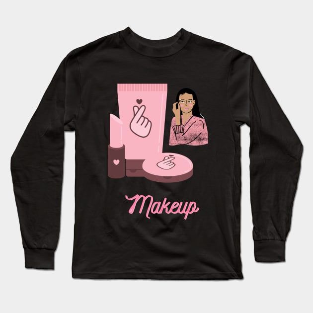 Makeup Long Sleeve T-Shirt by Rowalyn Keith